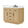 Custom image for Rift Oak with Matte Black Trim / Carrara Cultured Marble / No Mirror