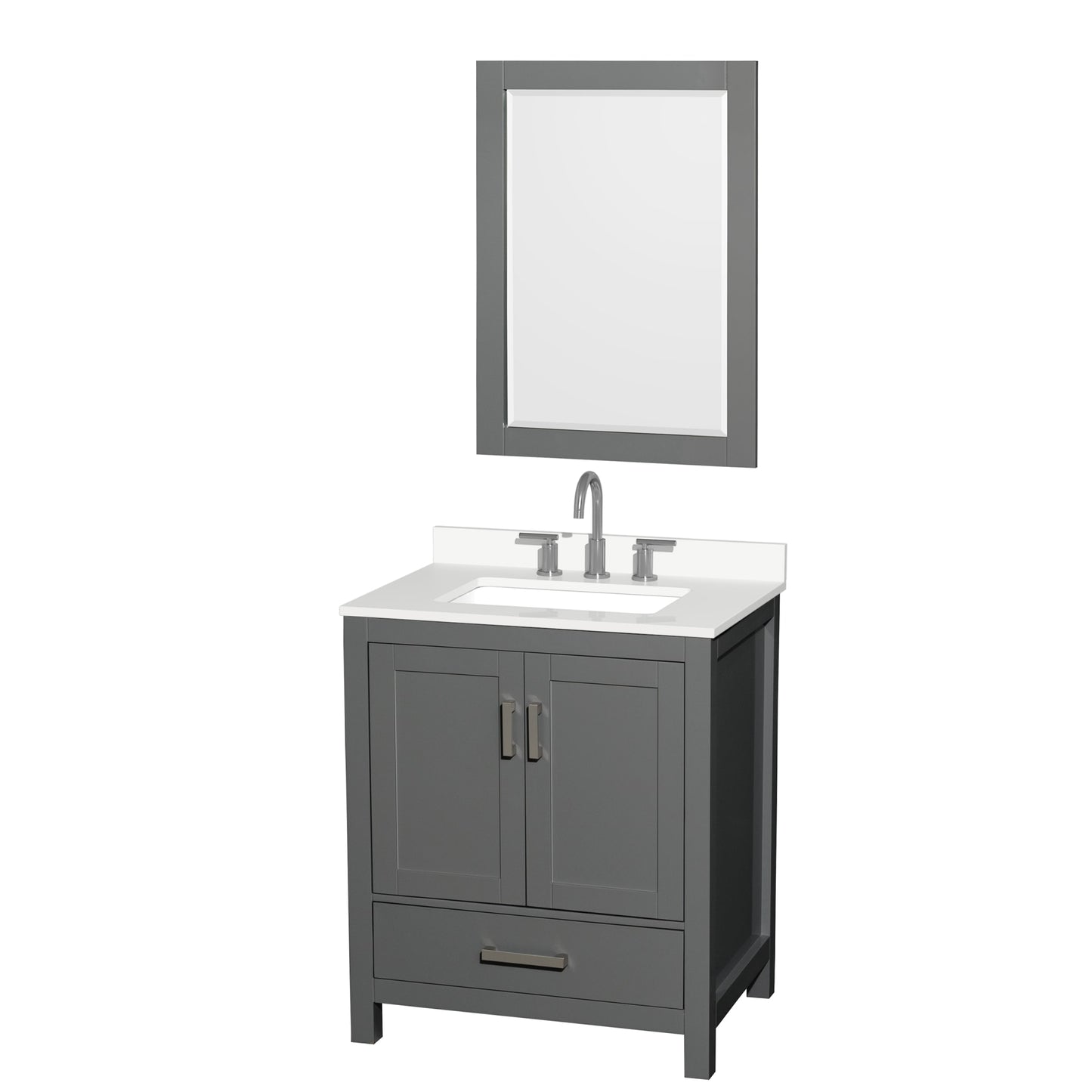 Sheffield Bathroom Vanity with Countertop 30 inch Single Sink 3-hole Faucet Setup