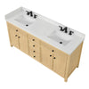 Custom image for Scandinavian Oak with Matte Black Trim / White Quartz / No Mirror