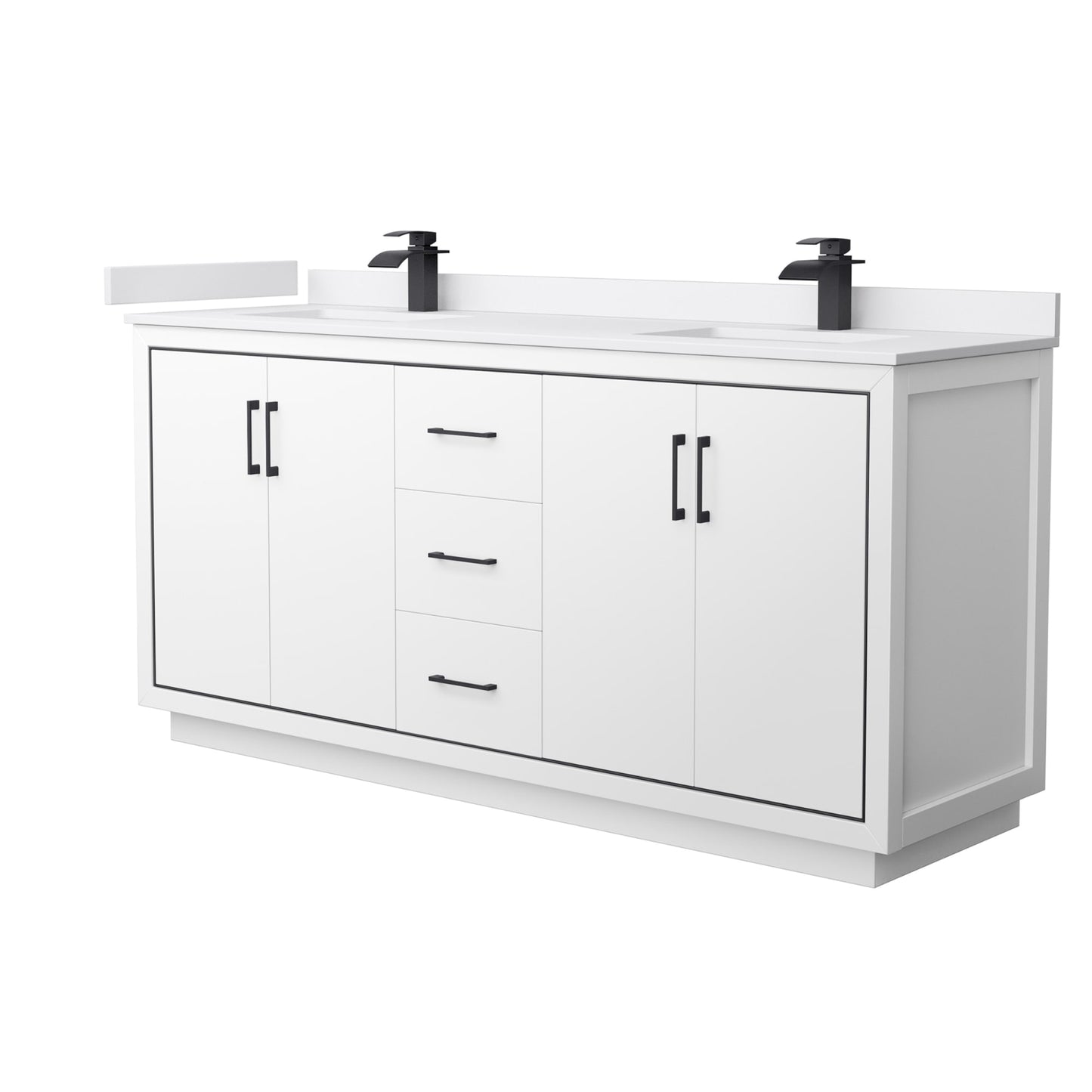 Icon Bathroom Vanity with Countertop 72 inch Double Sink Single hole Faucet Setup