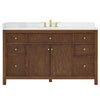 Custom image for Dark Walnut with Brushed Gold Trim / White Quartz / No Mirror