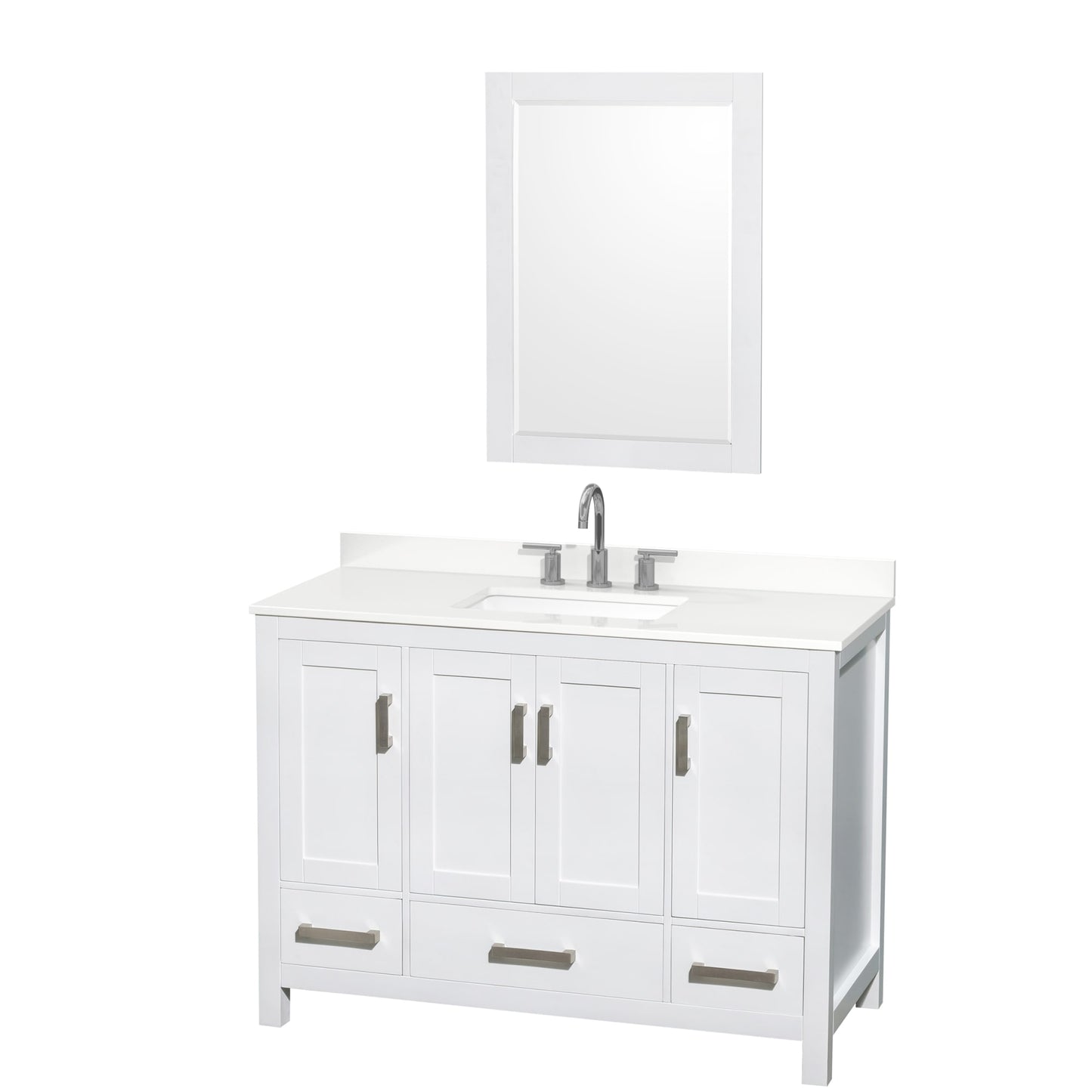 Sheffield Bathroom Vanity with Countertop 48 inch Single Sink 3-hole Faucet Setup