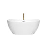 Custom image for White with Polished Chrome Trim and Brushed Gold Faucet / 55