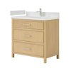 Custom image for Scandinavian Oak with Brushed Nickel Trim / White Quartz / No Mirror