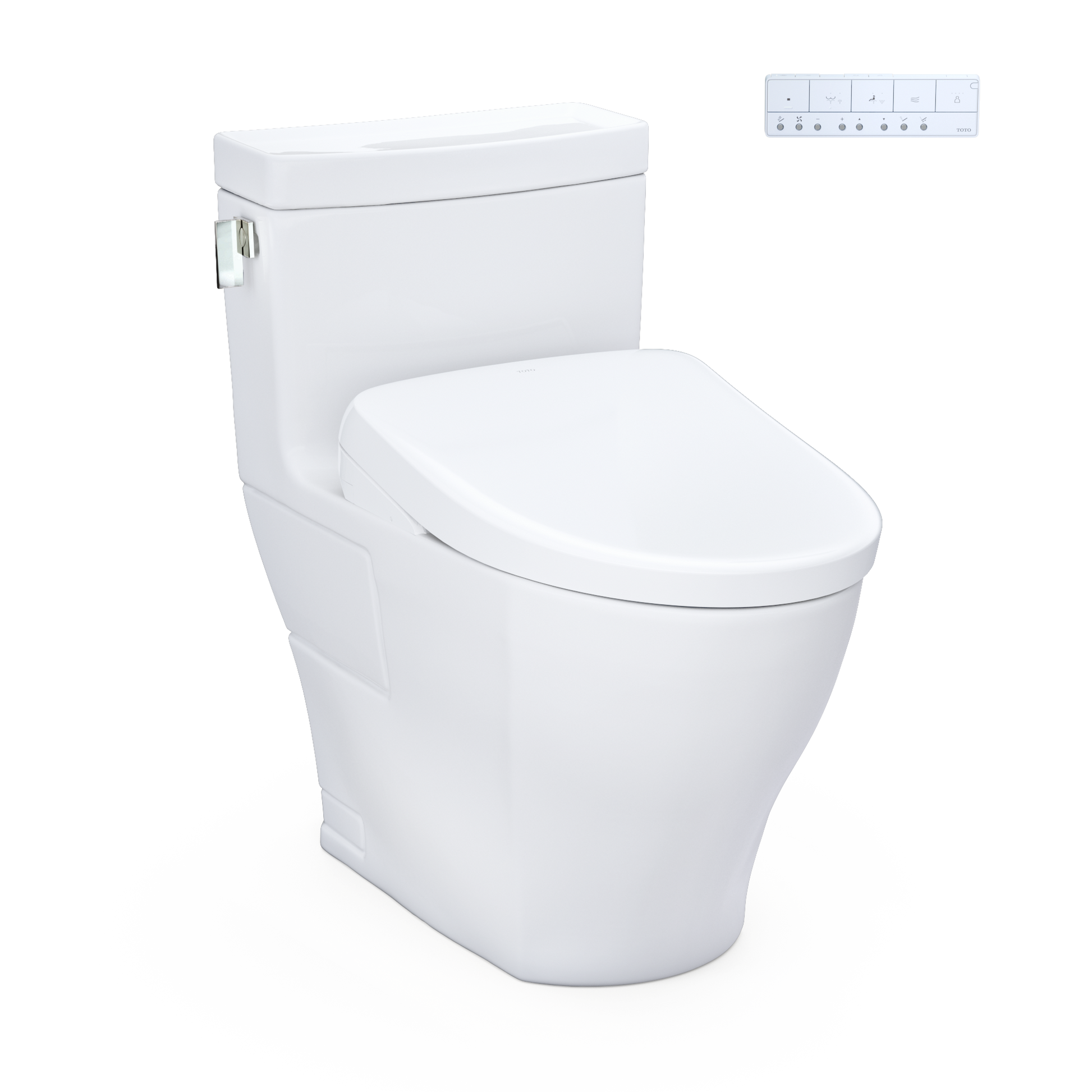 WASHLET+ Legato One-Piece Elongated 1.28 GPF Toilet and Contemporary WASHLET S7A Contemporary Bidet Seat