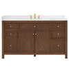 Custom image for Dark Walnut with Brushed Gold Trim / Giotto Quartz / No Mirror