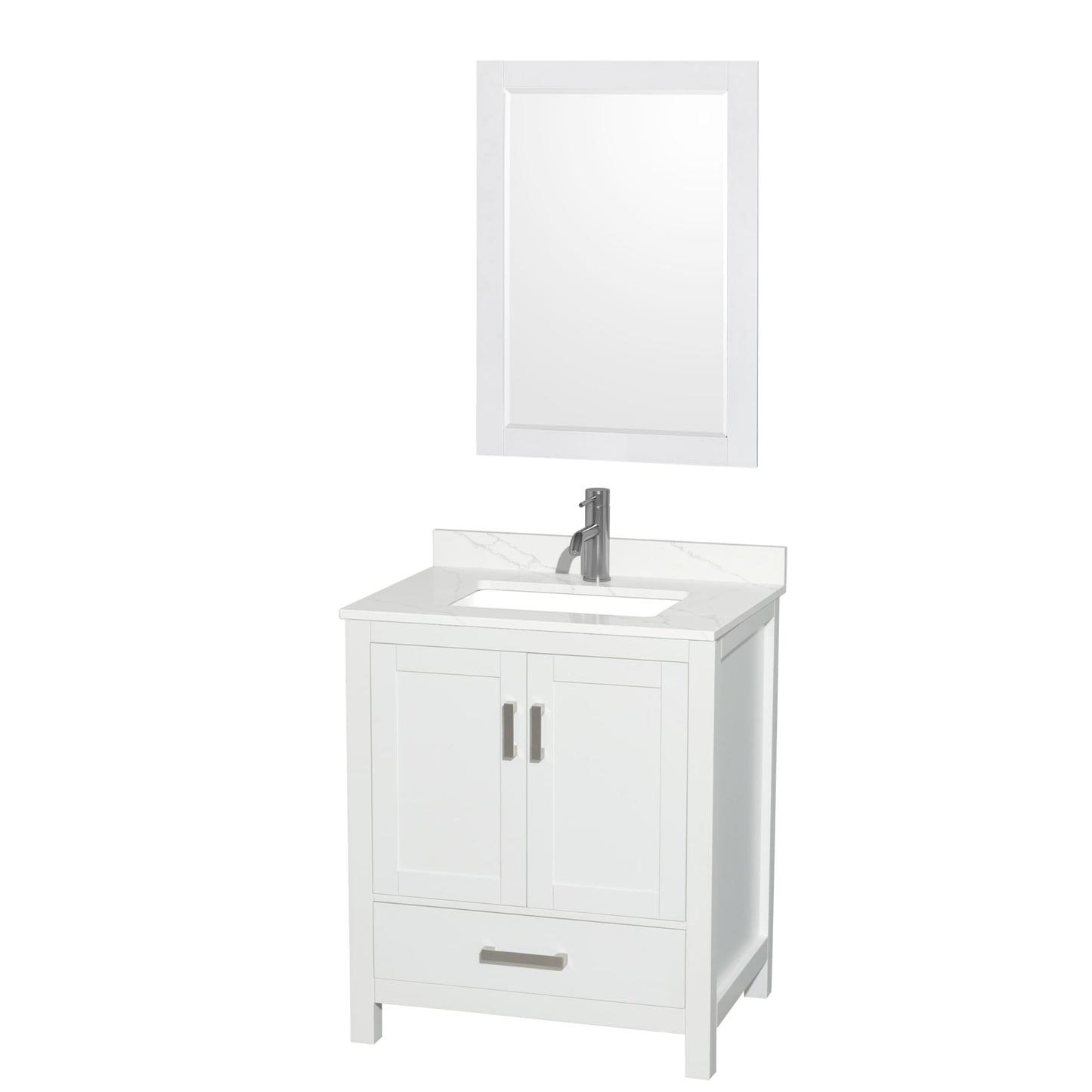 Sheffield Bathroom Vanity with Countertop 30 inch Single Sink Single hole Faucet Setup