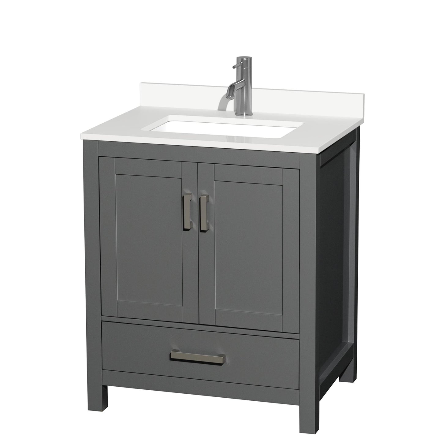Sheffield Bathroom Vanity with Countertop 30 inch Single Sink Single hole Faucet Setup