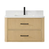 Custom image for Scandinavian Oak with Matte Black Trim / White Quartz / No Mirror