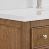 Custom image for Toasted Walnut with Brushed Nickel Trim / White Quartz / No Mirror