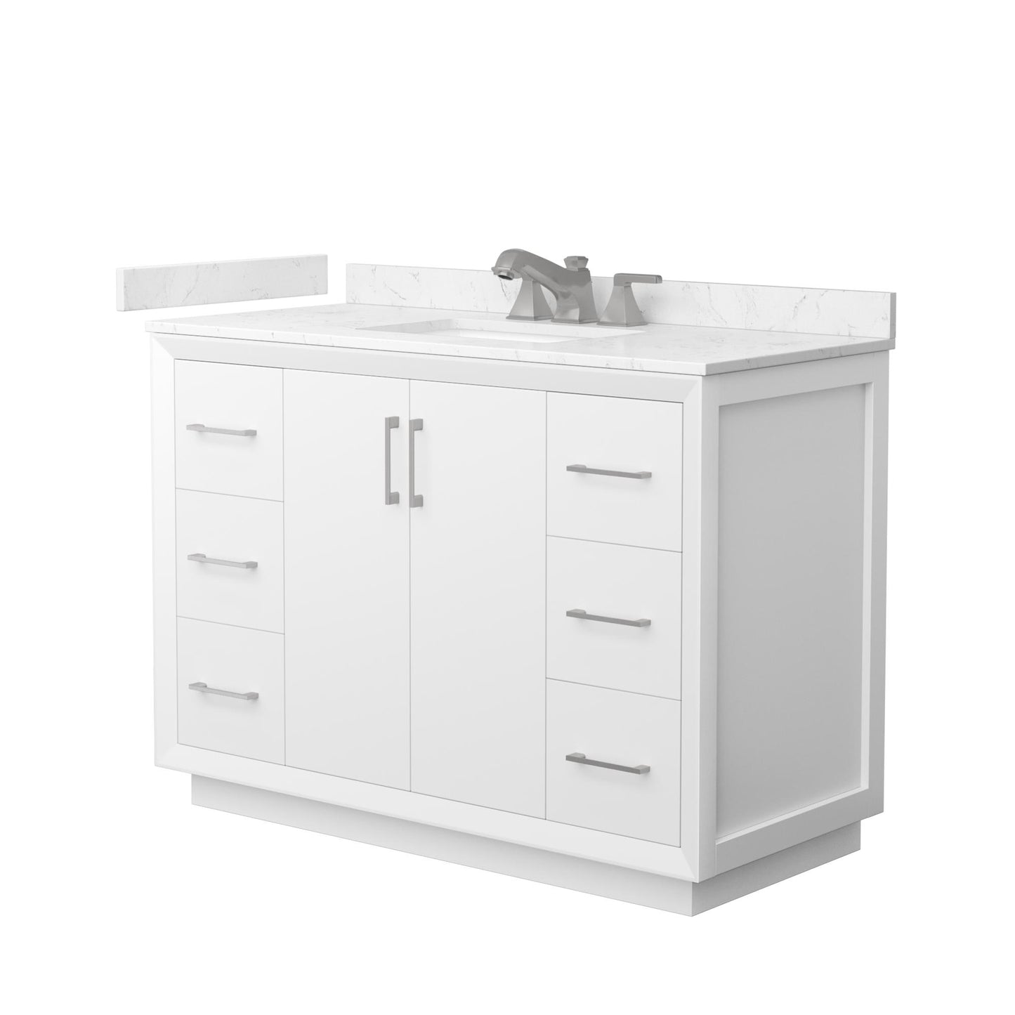 Strada Bathroom Vanity with Countertop 48 inch Single Sink 3-hole Faucet Setup