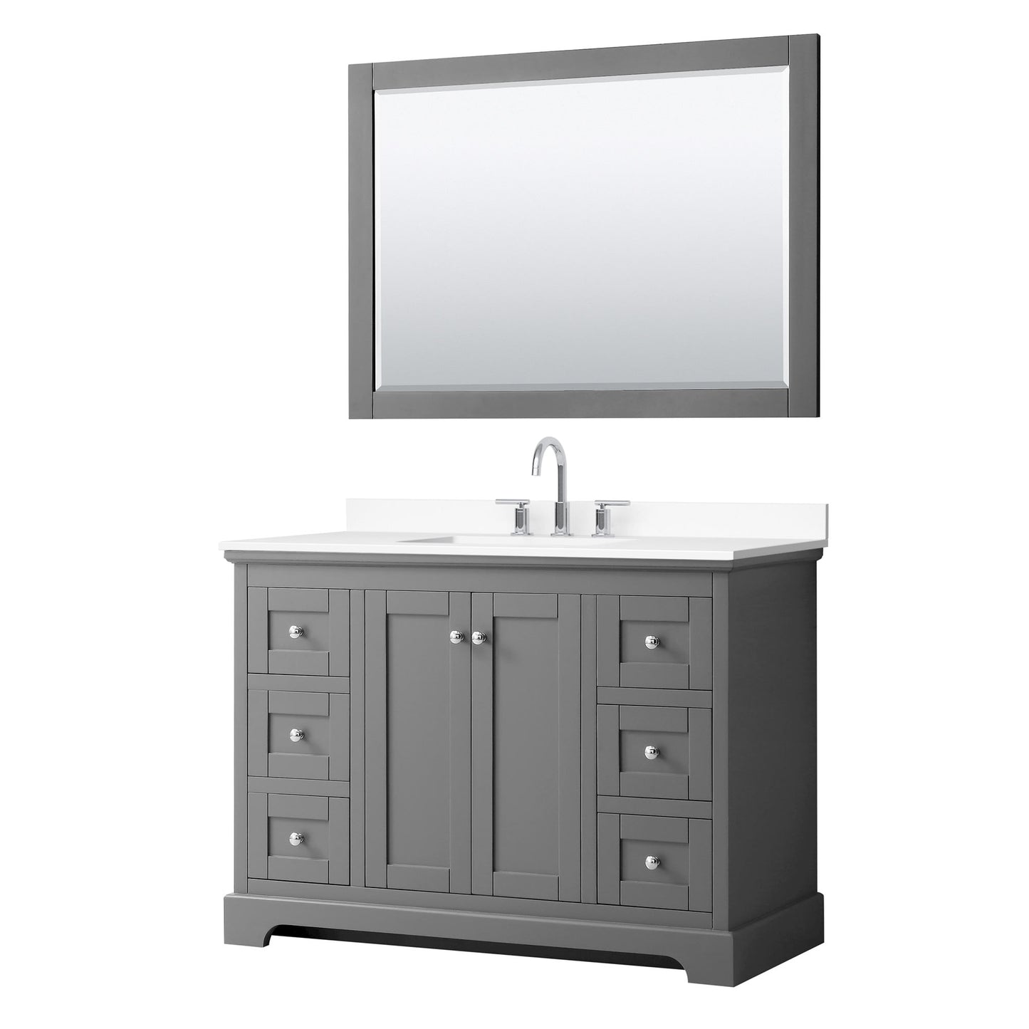 Avery Bathroom Vanity with Countertop 48 inch Single Sink 3-hole Faucet Setup