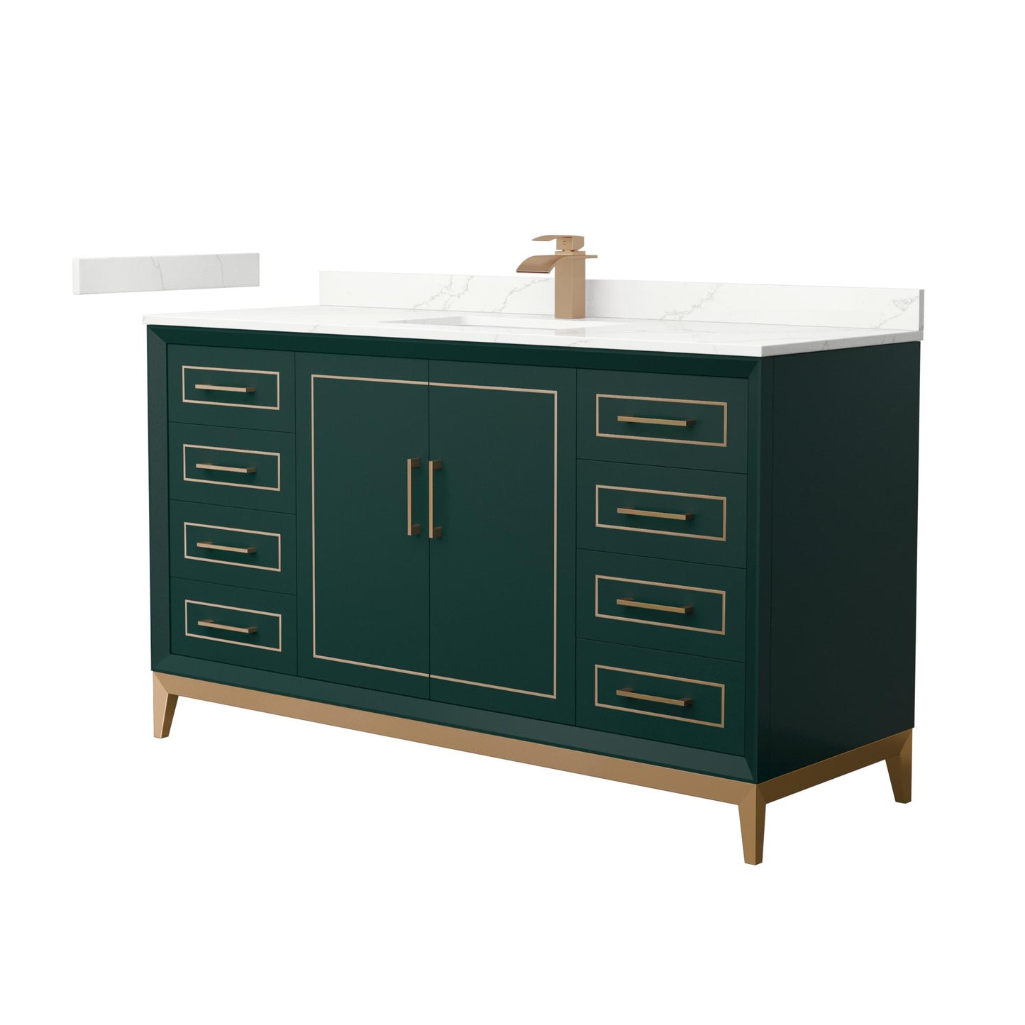 Marlena Bathroom Vanity with Countertop 60 inch Single Sink Single hole Faucet Setup