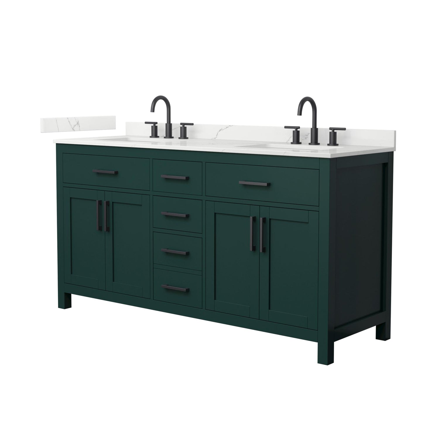 Beckett Bathroom Vanity with Countertop 66 inch Double Sink 3-hole Faucet Setup