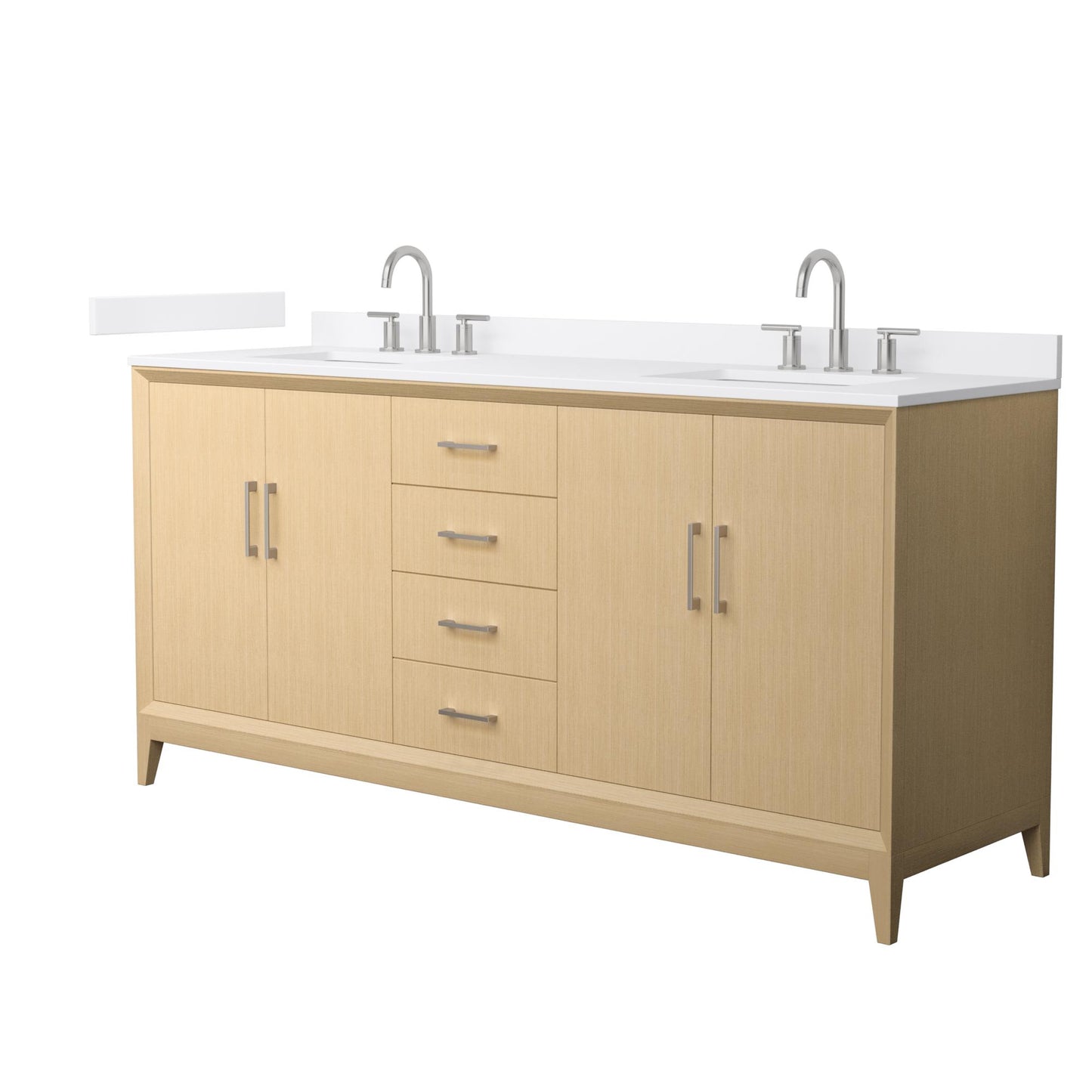 Janna Bathroom Vanity with Countertop 72 inch Double Sink 3-hole Faucet Setup