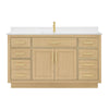 Custom image for Rift Oak with Brushed Gold Trim / White Quartz / No Mirror