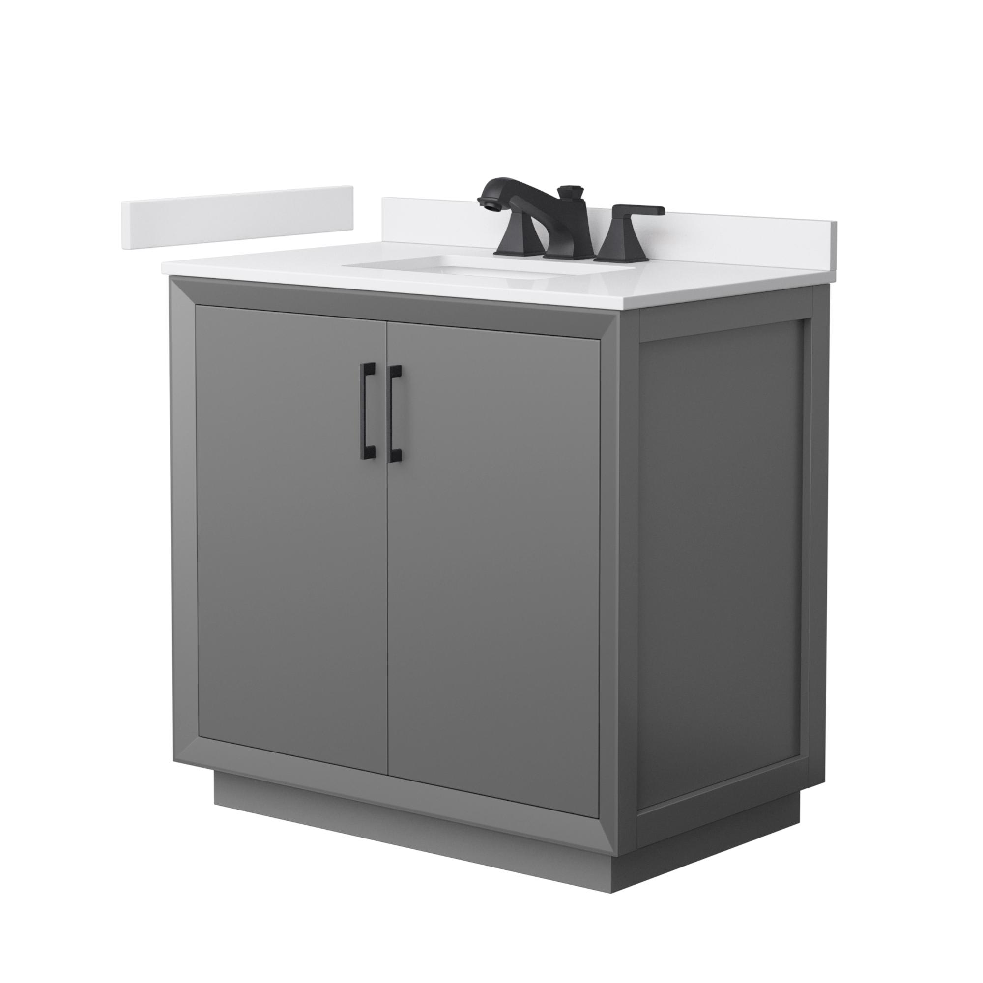 Strada Bathroom Vanity with Countertop 36 inch Single Sink 3-hole Fauc ...
