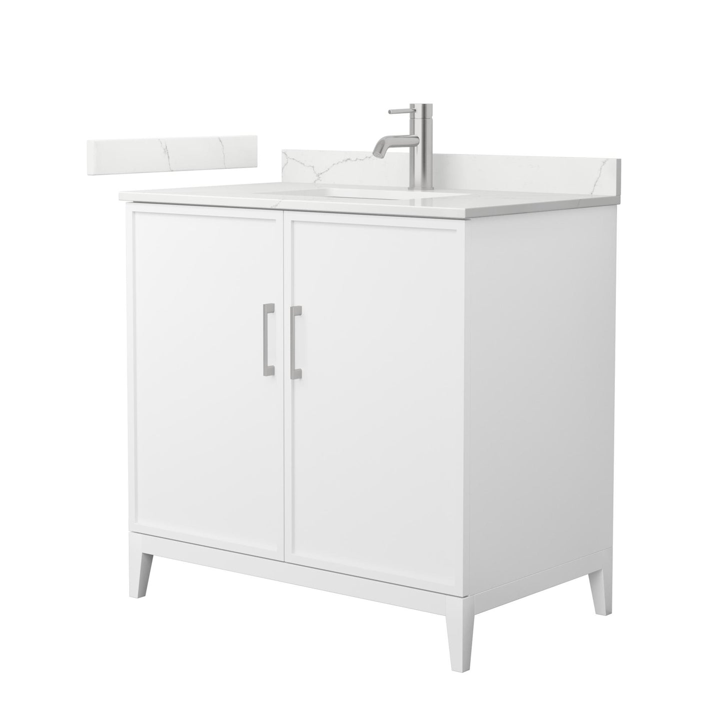 Elan Bathroom Vanity with Countertop 36 inch Single Sink Single hole Faucet Setup