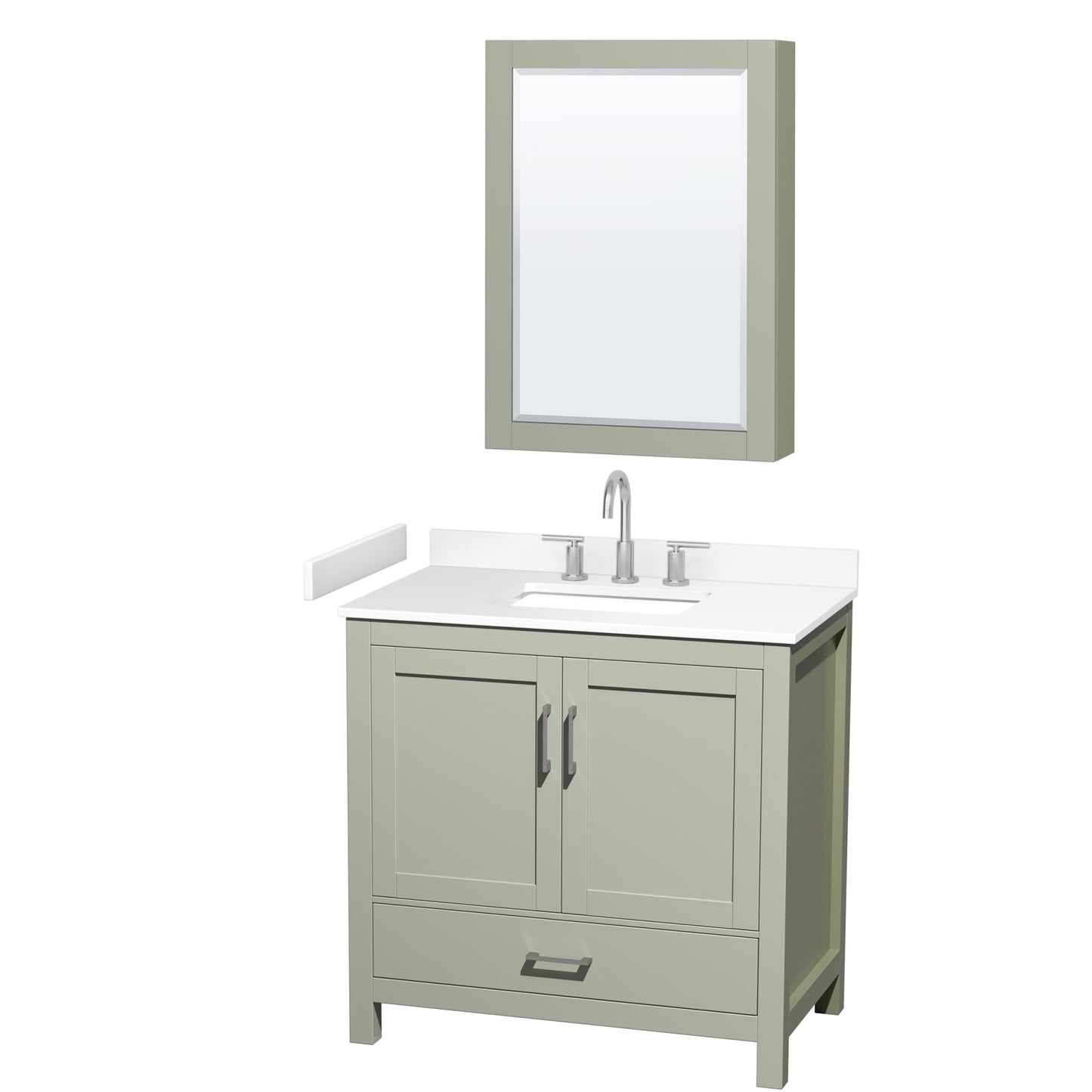 Sheffield Bathroom Vanity with Countertop 36 inch Single Sink 3-hole Faucet Setup