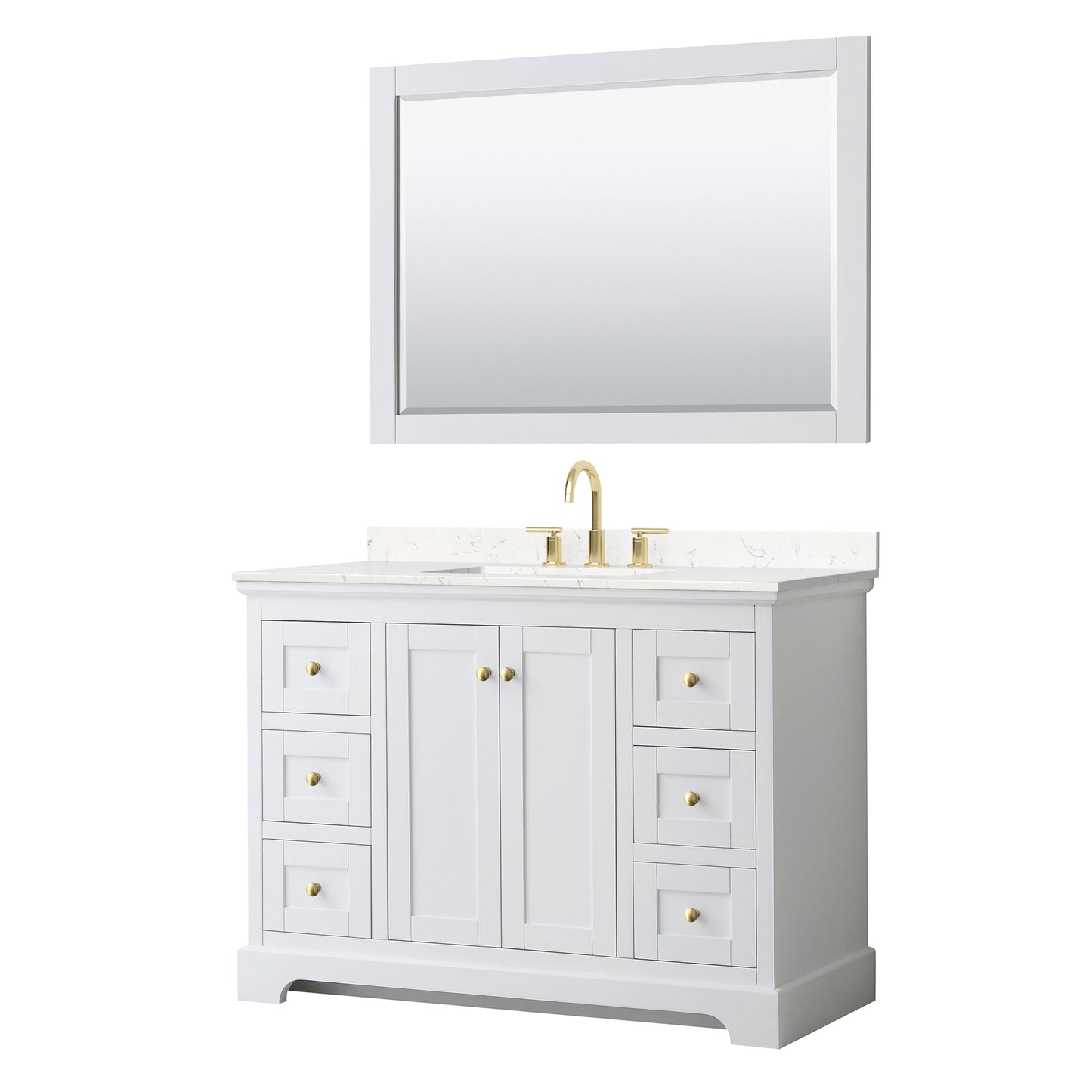 Avery Bathroom Vanity with Countertop 48 inch Single Sink 3-hole Faucet Setup