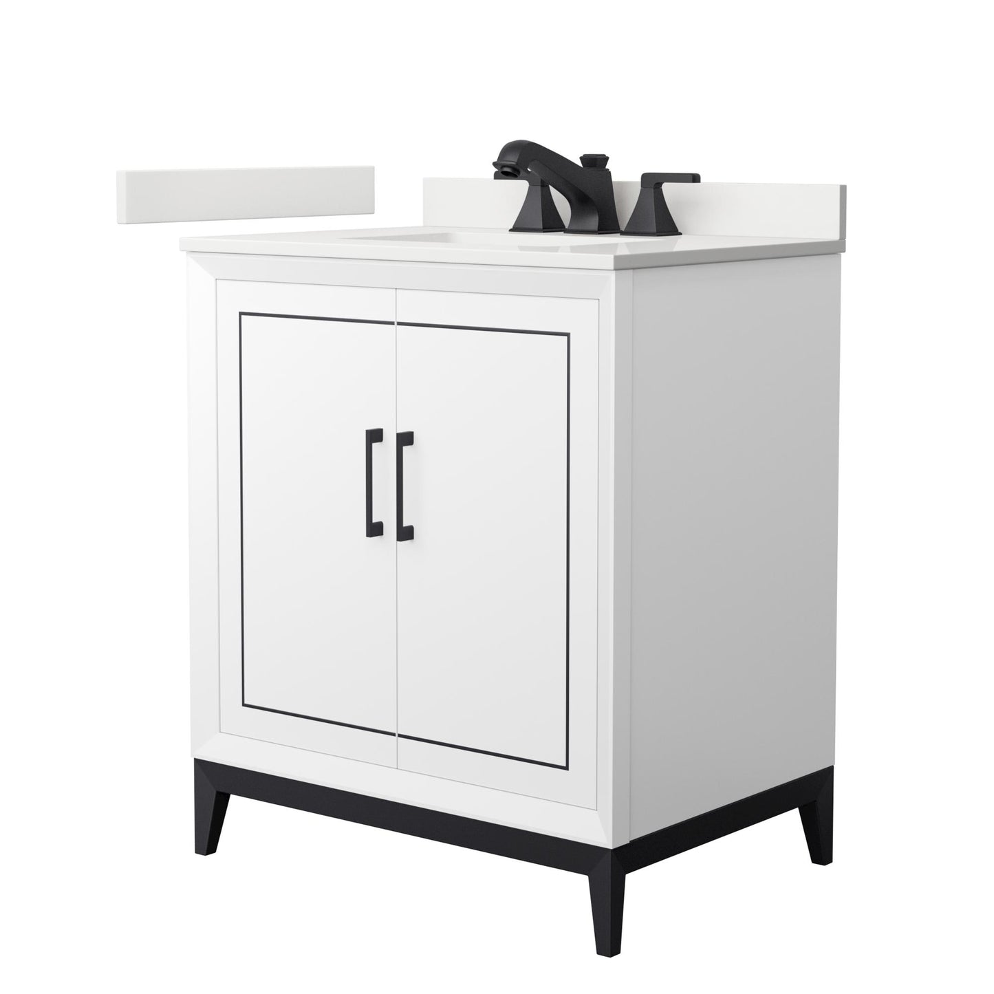 Marlena Bathroom Vanity with Countertop 30 inch Single Sink 3-hole Faucet Setup
