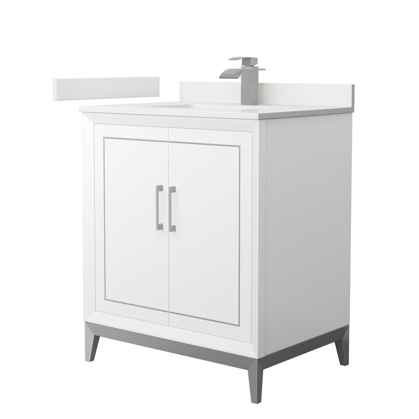 Marlena Bathroom Vanity with Countertop 30 inch Single Sink Single hole Faucet Setup