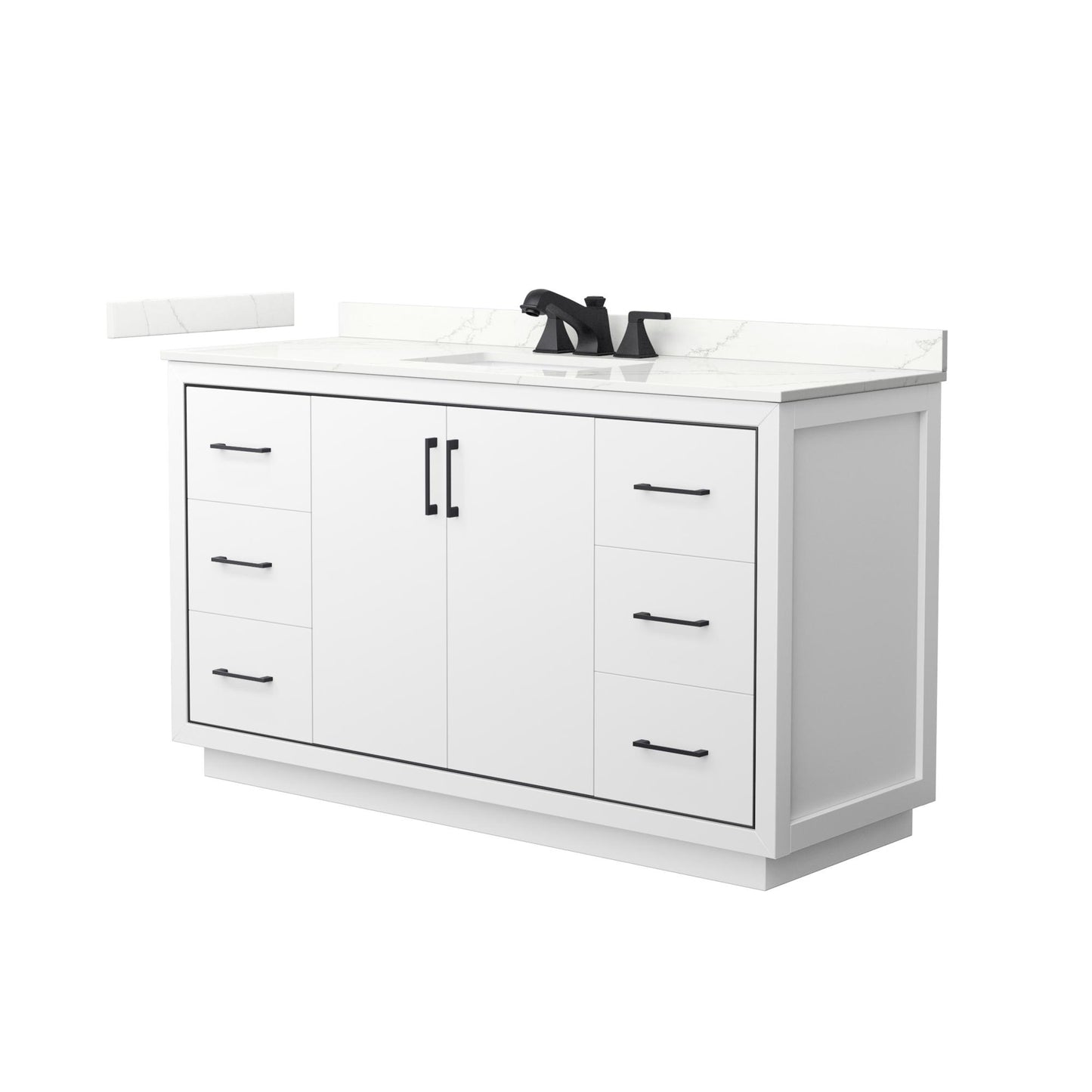 Icon Bathroom Vanity with Countertop 60 inch Single Sink 3-hole Faucet Setup