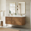 Custom image for Toasted Walnut with Satin Bronze Trim / White Quartz / No Mirror