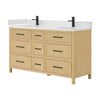 Custom image for Scandinavian Oak with Matte Black Trim / Giotto Quartz / No Mirror