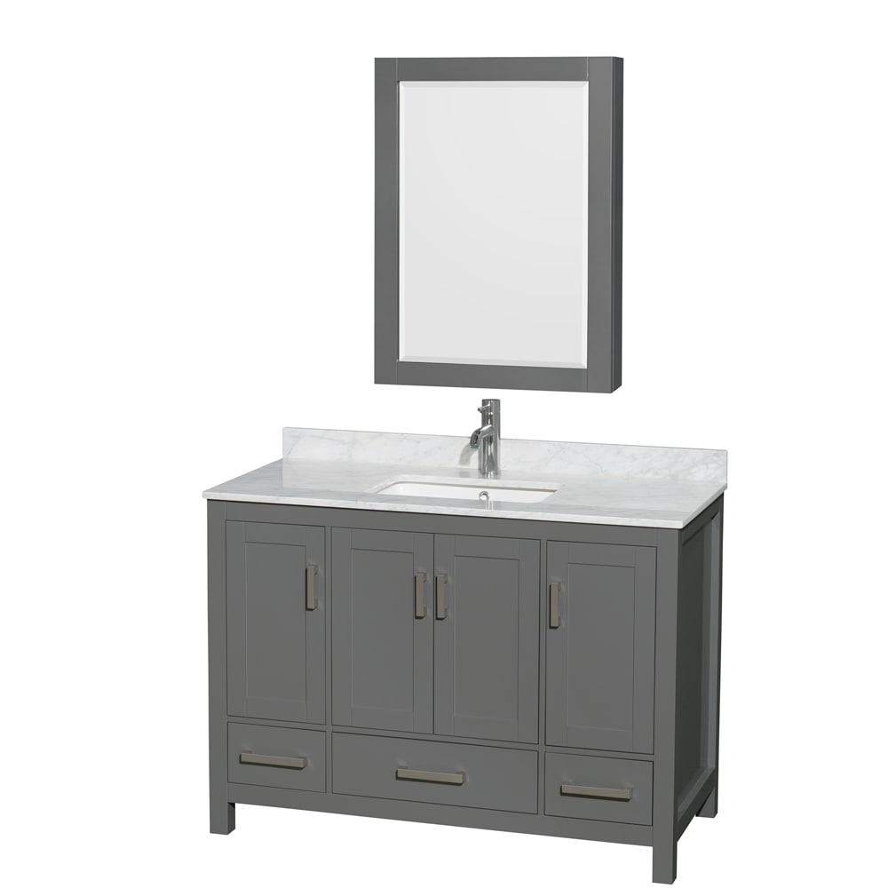 Sheffield Bathroom Vanity with Countertop 48 inch Single Sink Single hole Faucet Setup