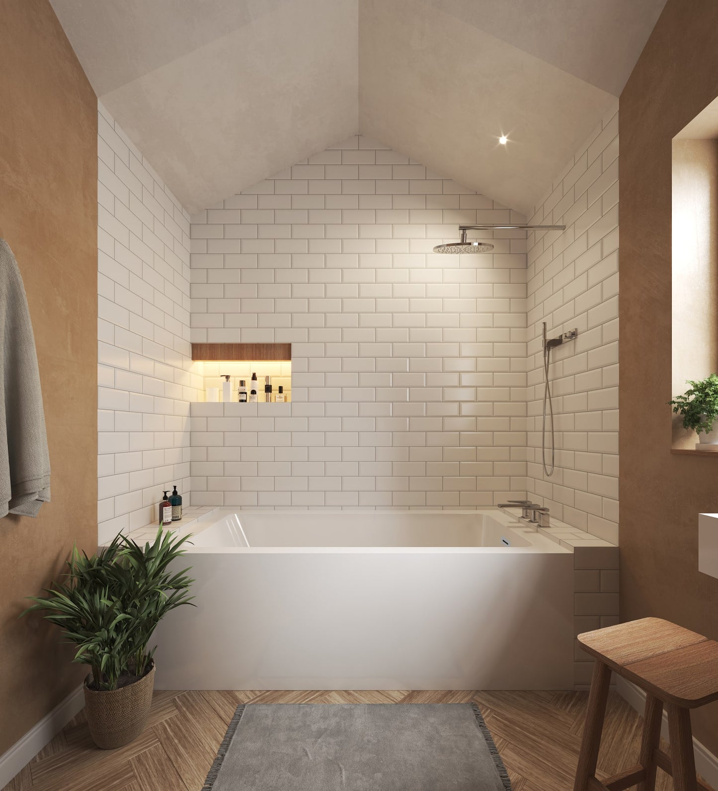 Grayley Alcove Acrylic Bathtub No Faucet 66 inch