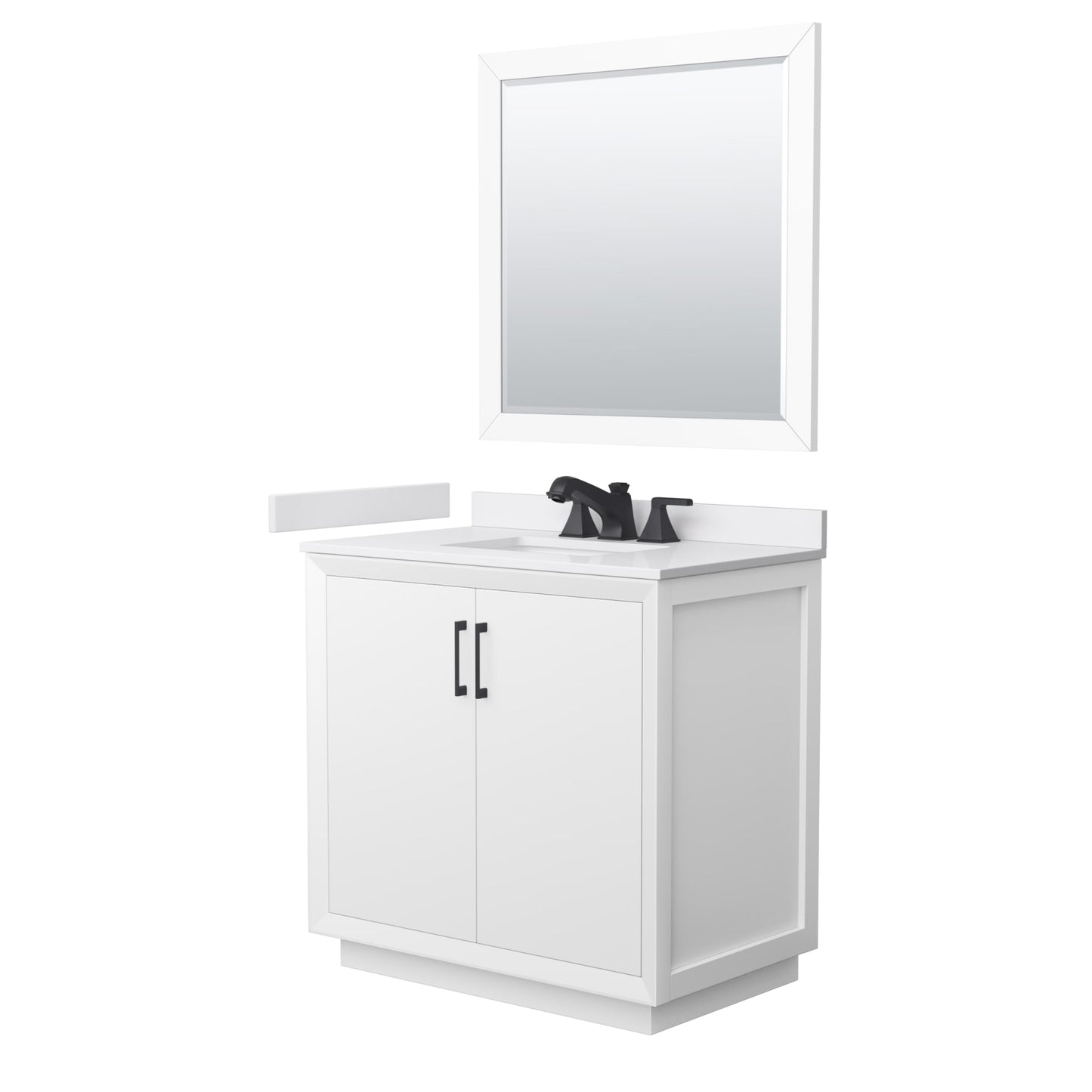 Strada Bathroom Vanity with Countertop 36 inch Single Sink 3-hole Faucet Setup