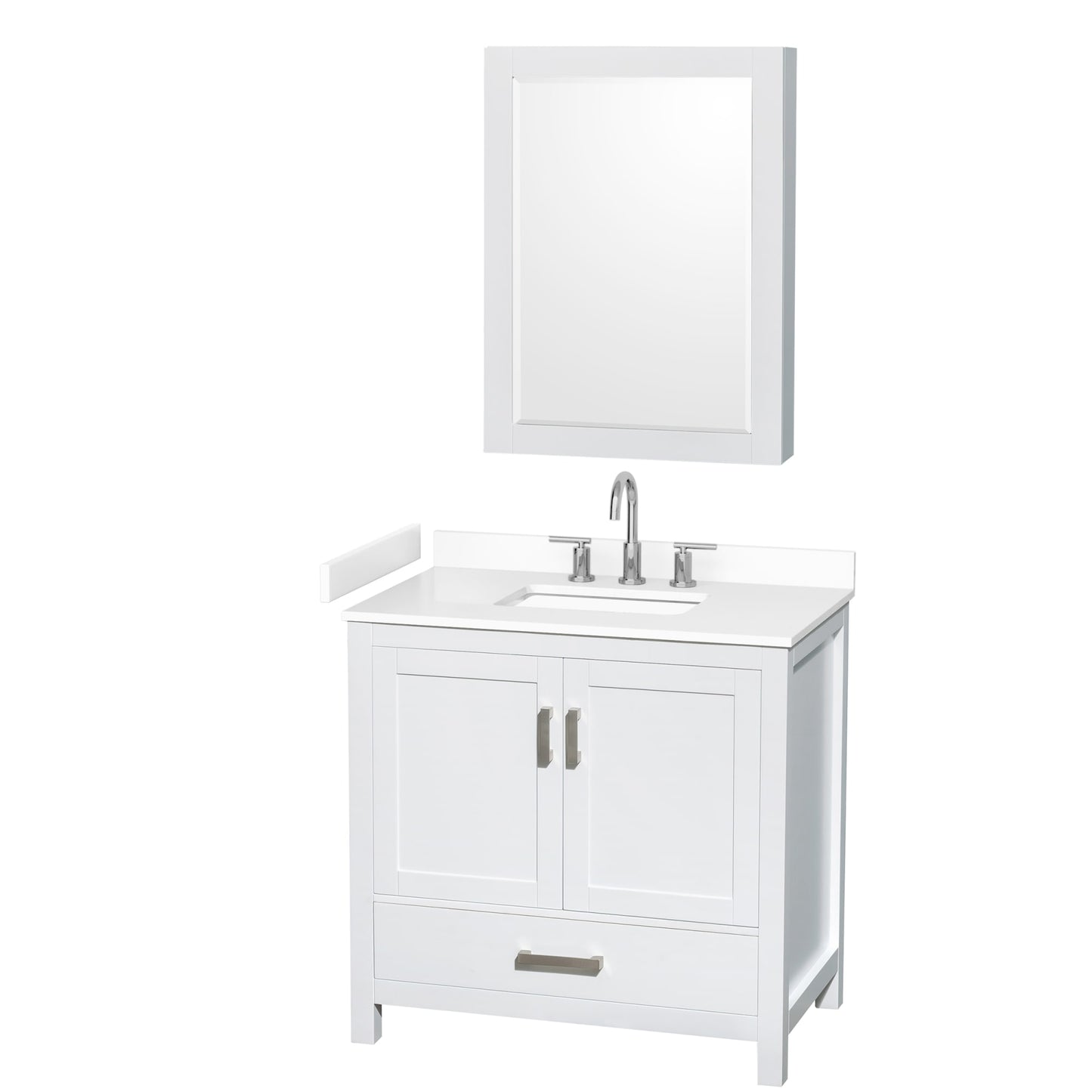 Sheffield Bathroom Vanity with Countertop 36 inch Single Sink 3-hole Faucet Setup