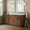 Custom image for Dark Oak with Brushed Gold Trim / Giotto Quartz / No Mirror