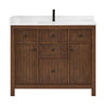 Custom image for Dark Walnut with Matte Black Trim / White Cultured Marble / No Mirror