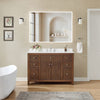 Custom image for Dark Walnut with Brushed Nickel Trim / White Quartz / No Mirror