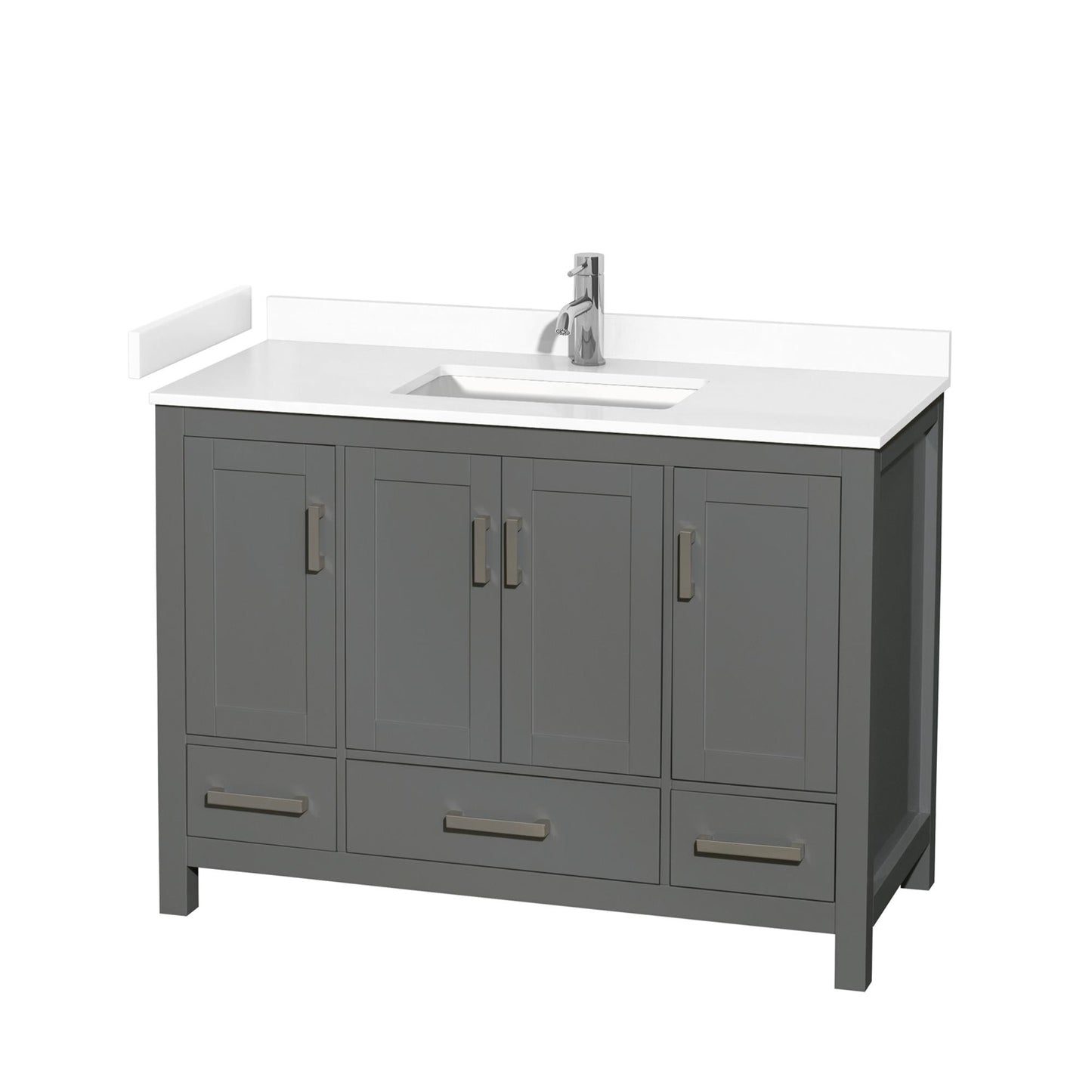 Sheffield Bathroom Vanity with Countertop 48 inch Single Sink Single hole Faucet Setup