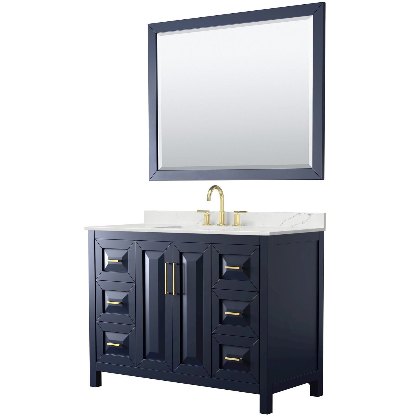 Daria Bathroom Vanity with Countertop 48 inch Single Sink 3-hole Faucet Setup