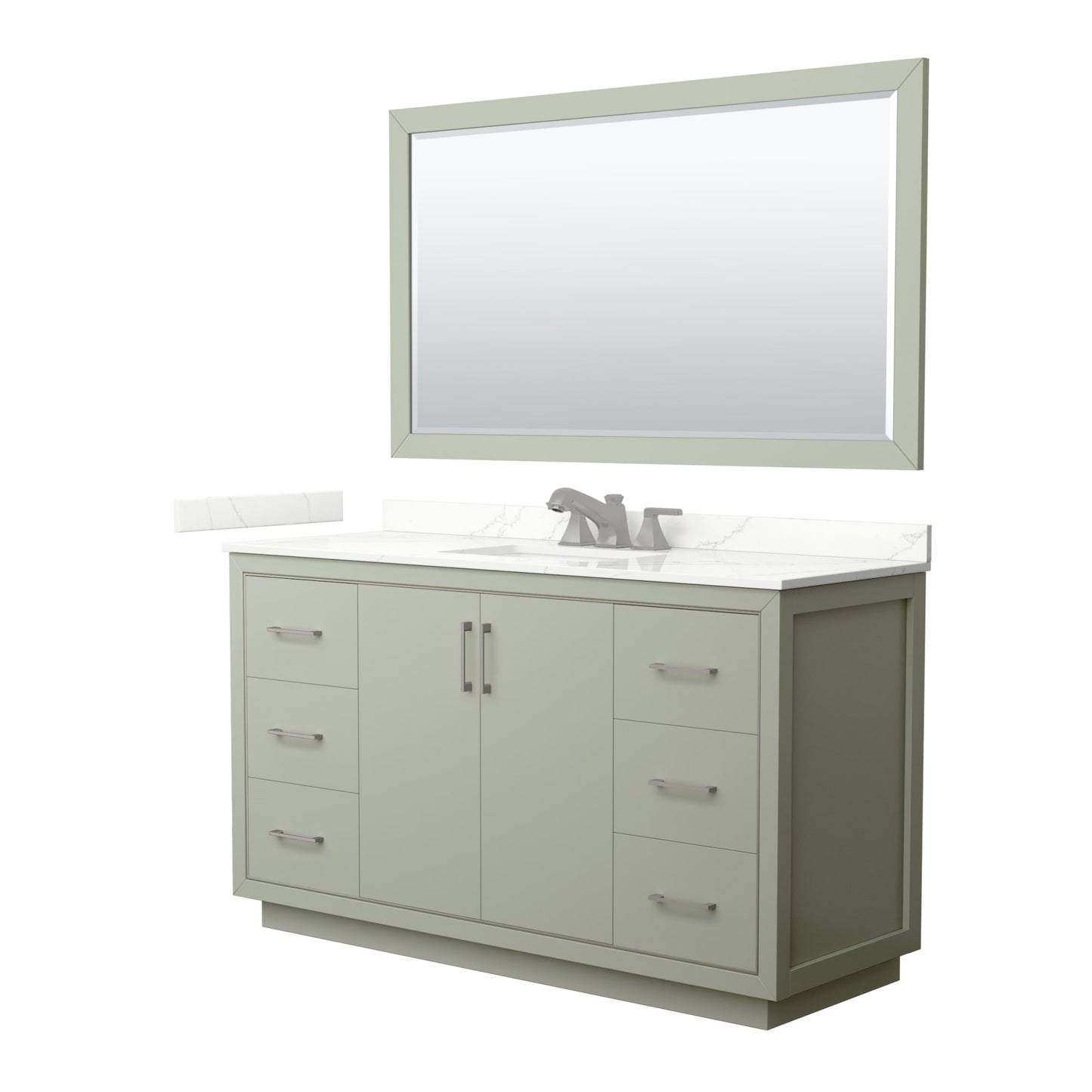 Icon Bathroom Vanity with Countertop 60 inch Single Sink 3-hole Faucet Setup