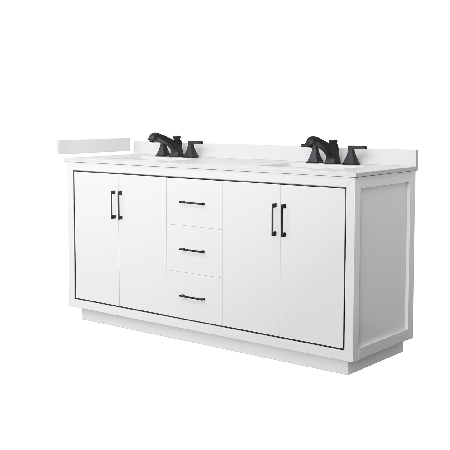 Icon Bathroom Vanity with Countertop 72 inch Double Sink 3-hole Faucet Setup