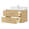 Custom image for Scandinavian Oak with Brushed Nickel Trim / White Quartz / No Mirror
