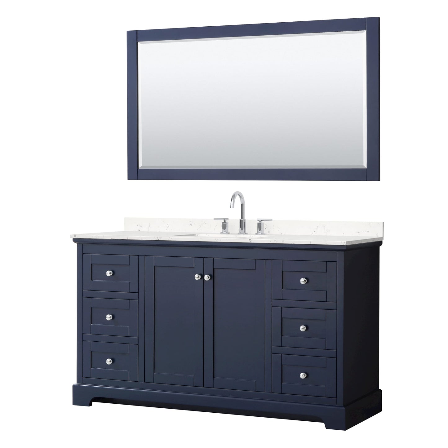 Avery Bathroom Vanity with Countertop 60 inch Single Sink 3-hole Faucet Setup