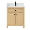 Custom image for Scandinavian Oak with Matte Black Trim / White Quartz / No Mirror