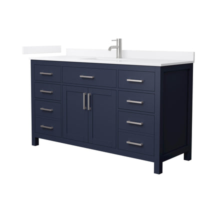 Beckett Bathroom Vanity with Countertop 60 inch Single Sink Single hole Faucet Setup