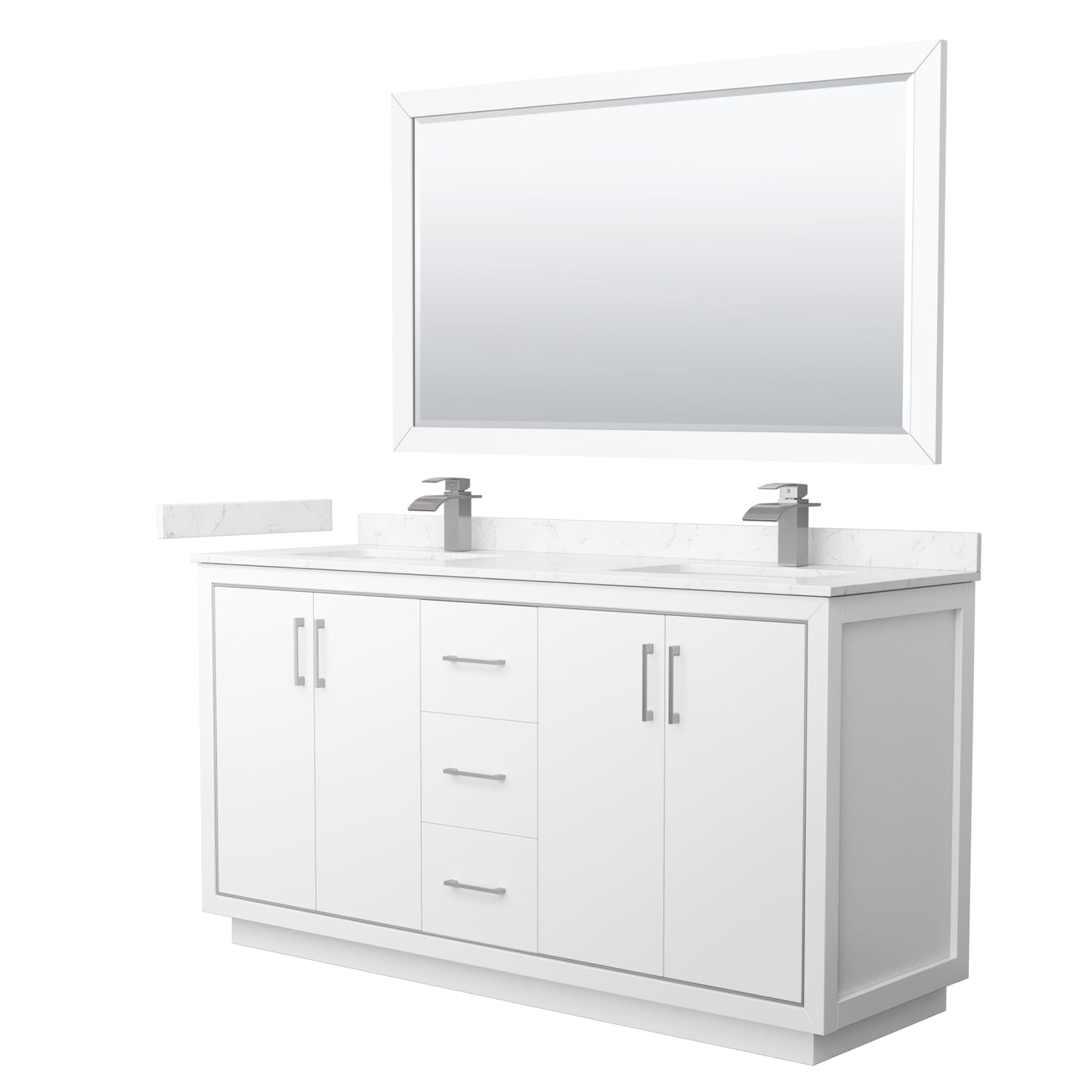 Icon Bathroom Vanity with Countertop 66 inch Double Sink Single hole Faucet Setup