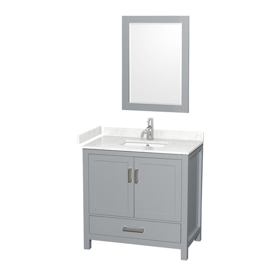 Sheffield Bathroom Vanity with Countertop 36 inch Single Sink Single hole Faucet Setup