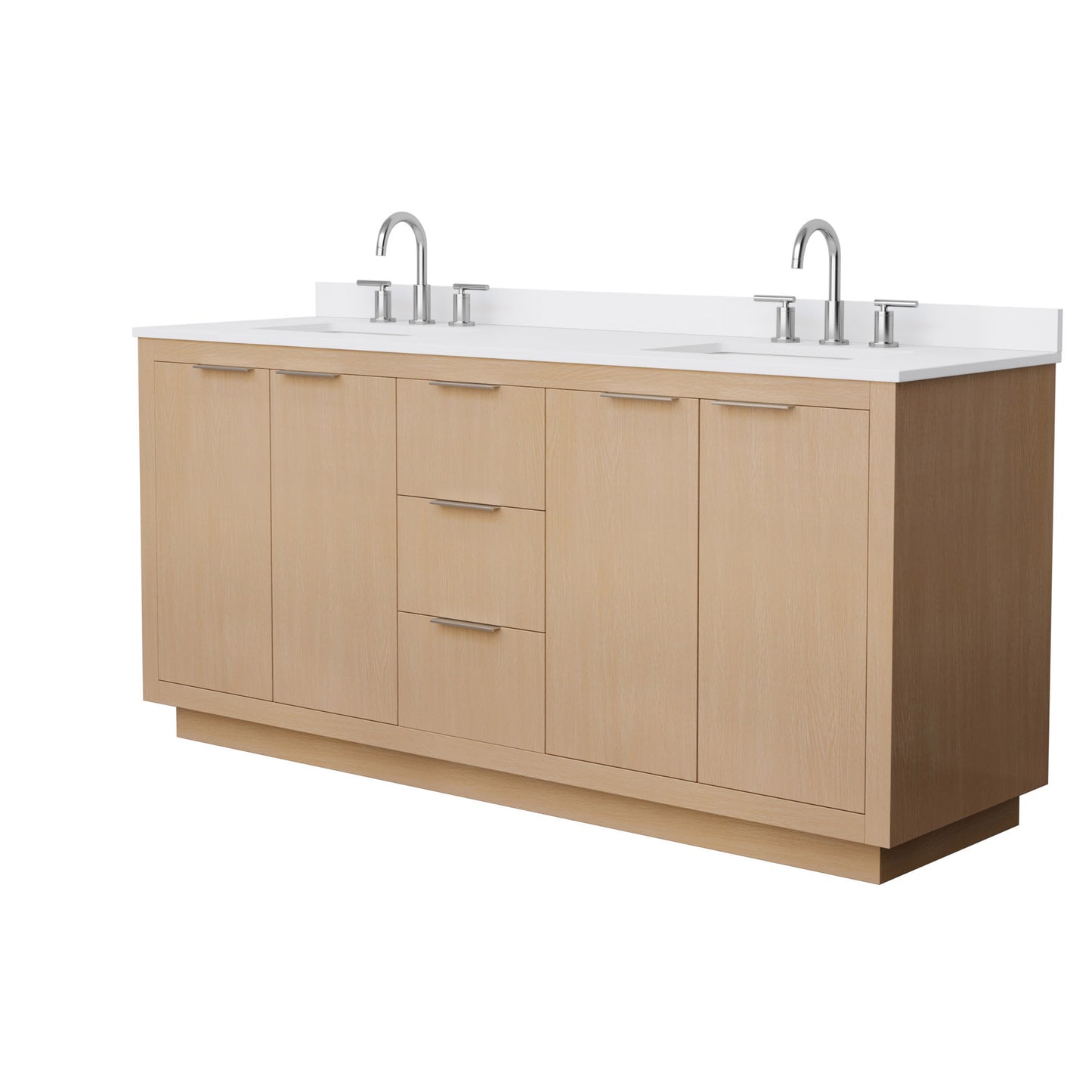 Maroni Bathroom Vanity with Countertop 72 inch Double Sink 3-hole Faucet Setup