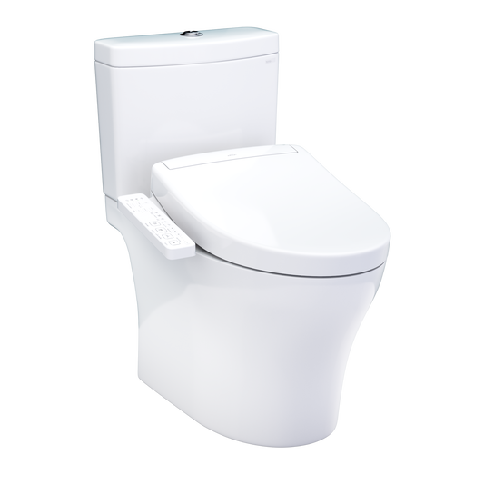 WASHLET+ Aquia IV Two-Piece Elongated Universal Height Dual Flush 1.28 and 0.9 GPF Toilet and WASHLET S2 Bidet Seat