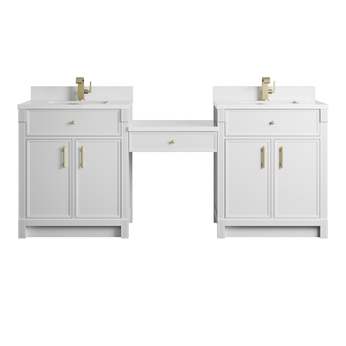 Bellshire 84" Dual Vanity Set with 24" Make-Up Counter