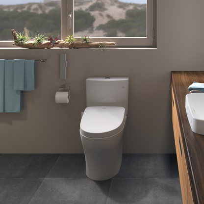 Aquia IV One-Piece Elongated Dual Flush 1.28 and 0.9 GPF WASHLET+ and Auto Flush Ready Toilet with CEFIONTECT